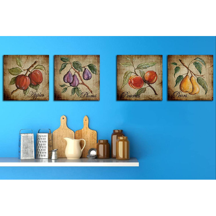 August Grove® Framed Fruit Kitchen Decor, Apple Artwork For Wall